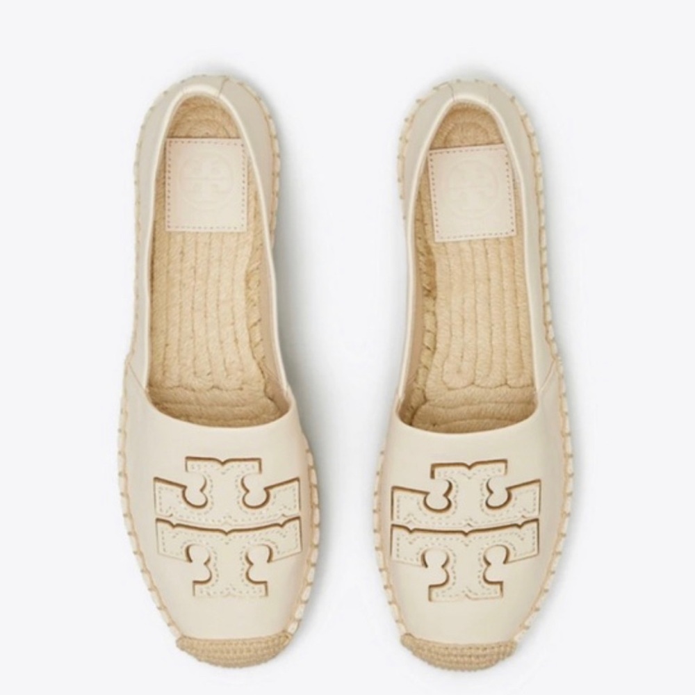 Tori Burch Ines Espadrille- New Cream/Gold 107 Loafer Shoe- NWT!!